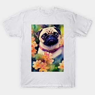 Watercolor pug puppy T-Shirt